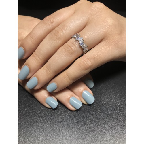 14 Ayar Beyaz Altın Tamtur Baget Yüzük